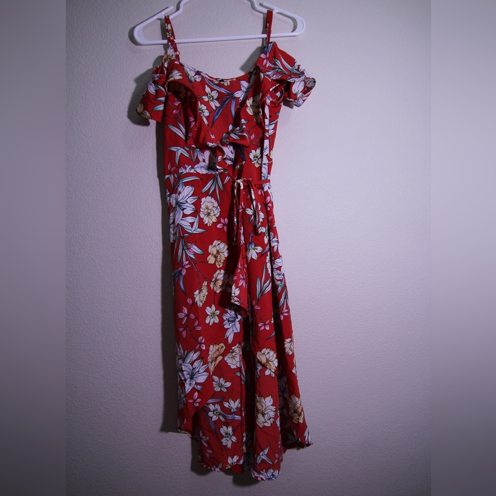 Off-the-shoulder wrap dress. Size small